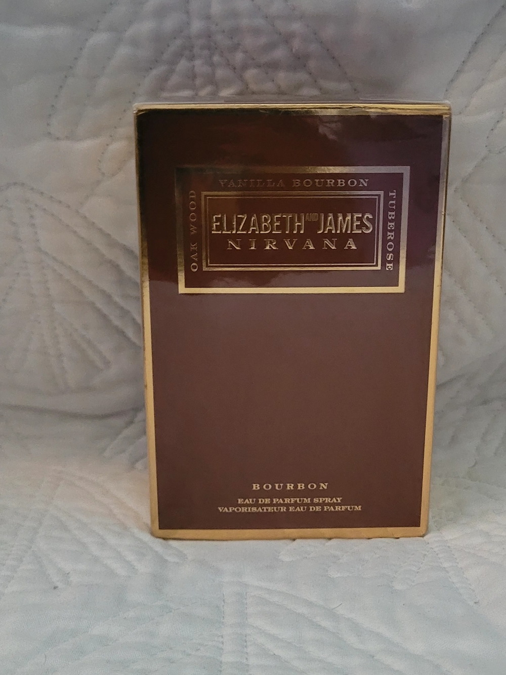 Elizabeth and James Nirvana Bourbon - Deep Brown with Gold Trim